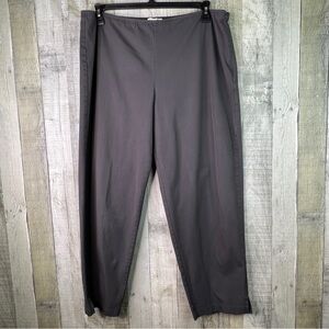Eileen Fisher XL Gray Slacks w/Stretch Waistband & Side Zipper Button Closure